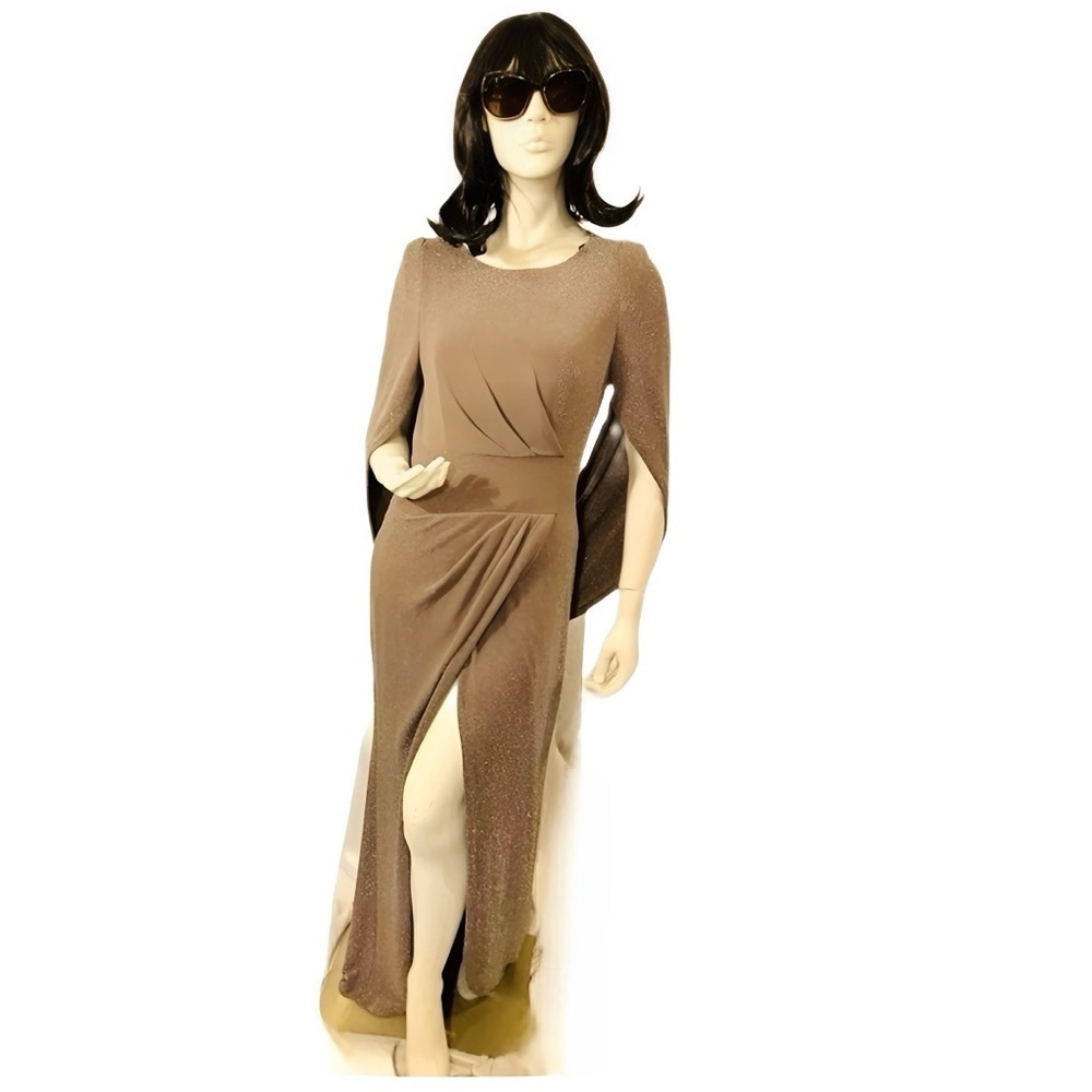 Betsy & Adam Gold Sparkle Formal Gown NWOT